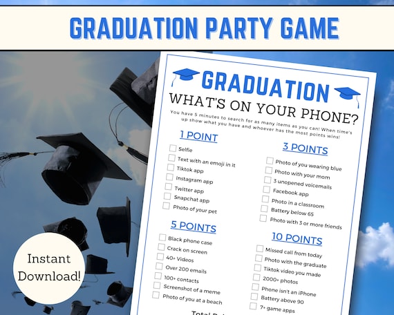Graduation What's on Your Phone, Printable Graduation Game, Fun Graduation  Party Game, Unique Graduation Party Game, Fun Grad Games - Etsy