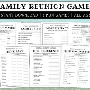 Family Reunion Games, Family Reunion Activities, Family Gathering Games, 2 Sizes, Summer Family Reunion, Family Reunion Icebreakers
