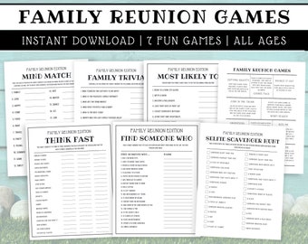 Family Reunion Games, Family Reunion Activities, Family Gathering Games, 2 Sizes, Summer Family Reunion, Family Reunion Icebreakers