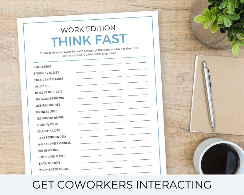 Office Party Game Play This Fun Office Game With Coworkers Etsy