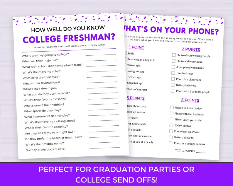 College Going Away Party Games, College Farewell Party Games, College ...