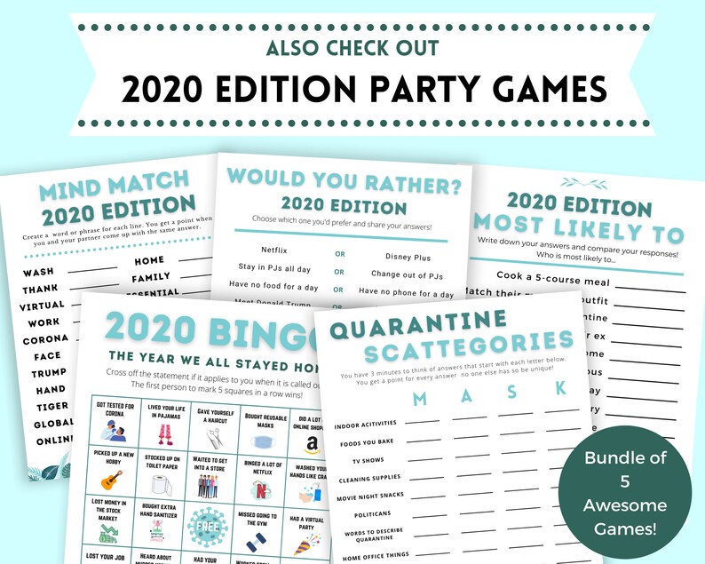 Virtual Birthday Games Bundle Birthday Games for Adults Zoom Etsy