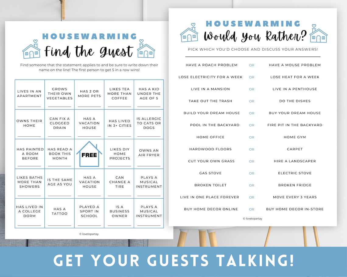 Printable Housewarming Games Printable Templates