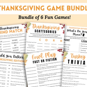 Thanksgiving Games, Thanksgiving Party Games, Thanksgiving Game Bundle, Friendsgiving Games
