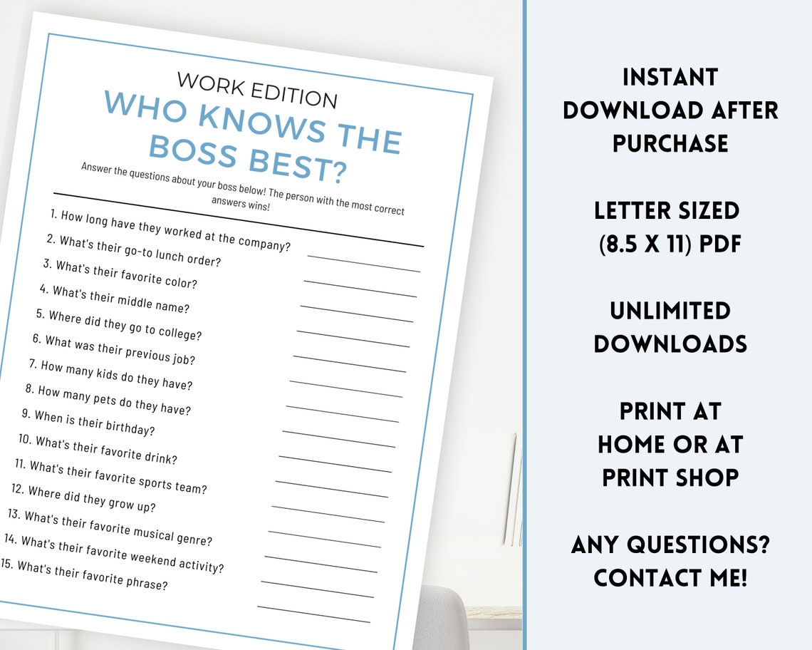 Work Party Game Work Meeting Game Zoom Call Game Virtual Etsy