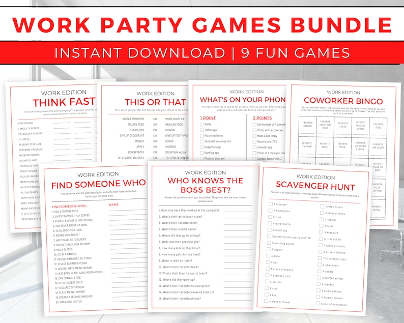Work Party Games Office Party Games Team Building Games Etsy
