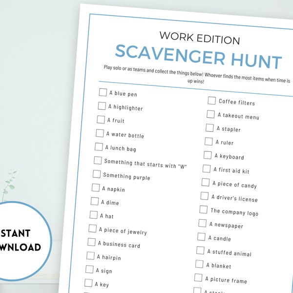 Christmas Scavenger Hunt Etsy