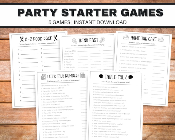 Icebreaker Games, Icebreaker Questions, Printable Adult Party Games,  Icebreaker Questions for Adults, Dinner Party Games, Adult Party Games 