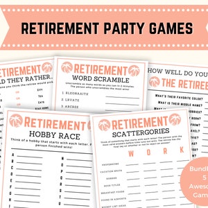 Retirement Party Games, Retirement Games, Retirement Games Bundle, Fun Retirement Party Games, Retirement Party Game Bundle