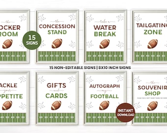 Paquete de carteles para fiesta de fútbol, carteles de cumpleaños para el primer año, descarga instantánea en PDF