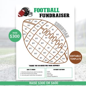 Fill My Football Fundraiser Template, Sponsor My Football Season, Football Fundraising Flyer, Football Team Fundraiser, Donation Tracker