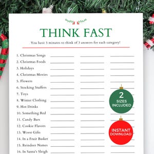 Gioco per feste di Natale, gioco stampabile di Natale, gioco per iniziare una festa, gioco di Natale stampabile, gioco a quiz di Natale, gioco per feste di lavoro