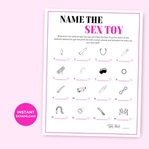Name the Sex Toy Game, Dirty Bachelorette Game Funny Hen Do Game, Bachelorette Weekend Game, Bridal Shower Game,  Funny Ladies Night Game