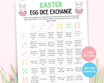 Easter Egg Exchange Dice Game, Easter Egg Swap Party Game for Kids, Classroom Easter Activity for Church Group Easter Egg Hunts