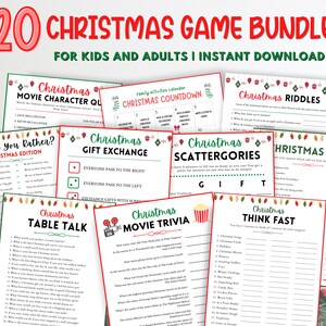 Printable Christmas Party Games, 20 Christmas Games Bundle, Christmas Party Activities, Christmas Icebreaker Games, Office Party Games