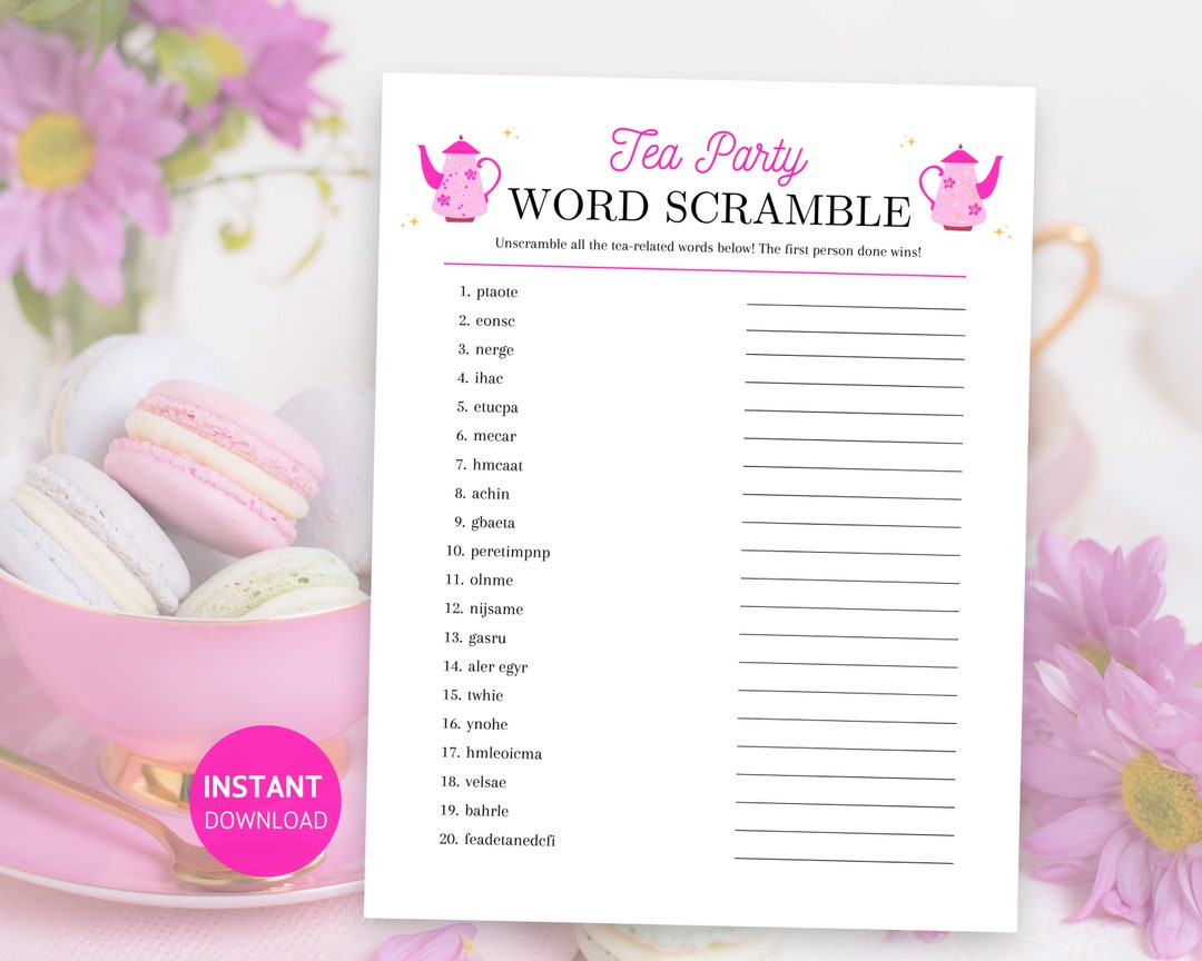 Tea Party Word Scramble Tea Party - Il 1080xN.5810107716 J810 