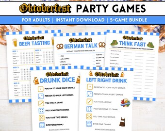 Oktoberfest Games Bundle, Printable Oktoberfest Games, Beer Festival Games, Oktoberfest Party Game, Oktoberfest Games, Oktoberfest Ideas