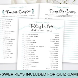 Couples Shower Games Bundle, Couple's Shower Games, Bride and Groom ...