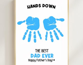 Father's Day Keepsake Handprint Craft, Preschool Father's Day Art Craft, DIY Father's Day Gift from Baby Toddler, Happy Father's Day Craft