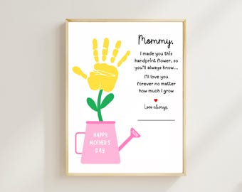 2026 Handprint Mother's Day Keepsake, Mother's Day Gift for Mommy from Baby Toddler, Daycare Preschool Activity