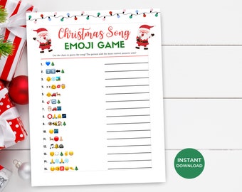Christmas Song Trivia, Christmas Emoji Game, Fun Christmas Game, Family Christmas Game, Printable Christmas Game, Christmas Classroom Game