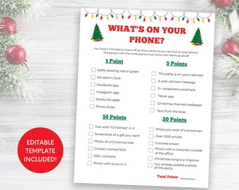 What's On Your Phone Office Game, Office Christmas Party Game, Holiday Office Party Game, Office Ice Breakers, Work Christmas Party Activity