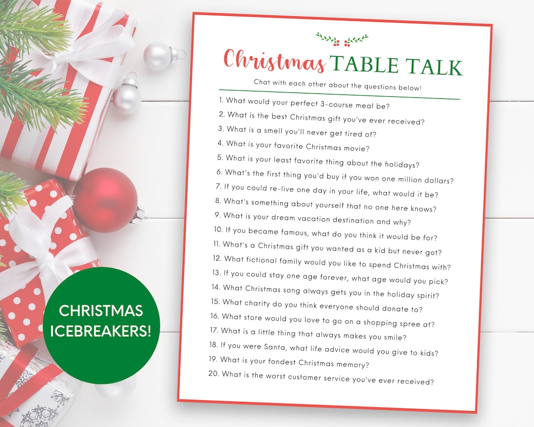 Christmas Icebreaker Game, Christmas Party Games, Christmas Party