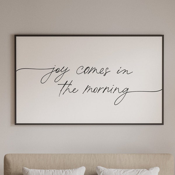 Calligraphy Christian Wall Art: 'Joy Comes in the Morning' - Cursive Bible Poster, Gift for Mom, Wife, Girlfriend, Sister (Digital File)