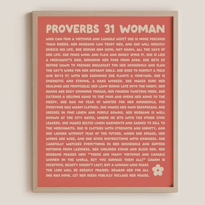 Geschenk für christliche Frauen - Sprüche 31 Bibelstelle Druck, Perfekt für Mutter, Frau, Freundin, Schwester - Christliche Wandkunst (Physisches Poster)