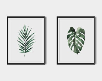 Minimalist Palm Leaves Digital Download - Earthy Greenery Wall Art for a Fresh Look. Perfect for Home Decor