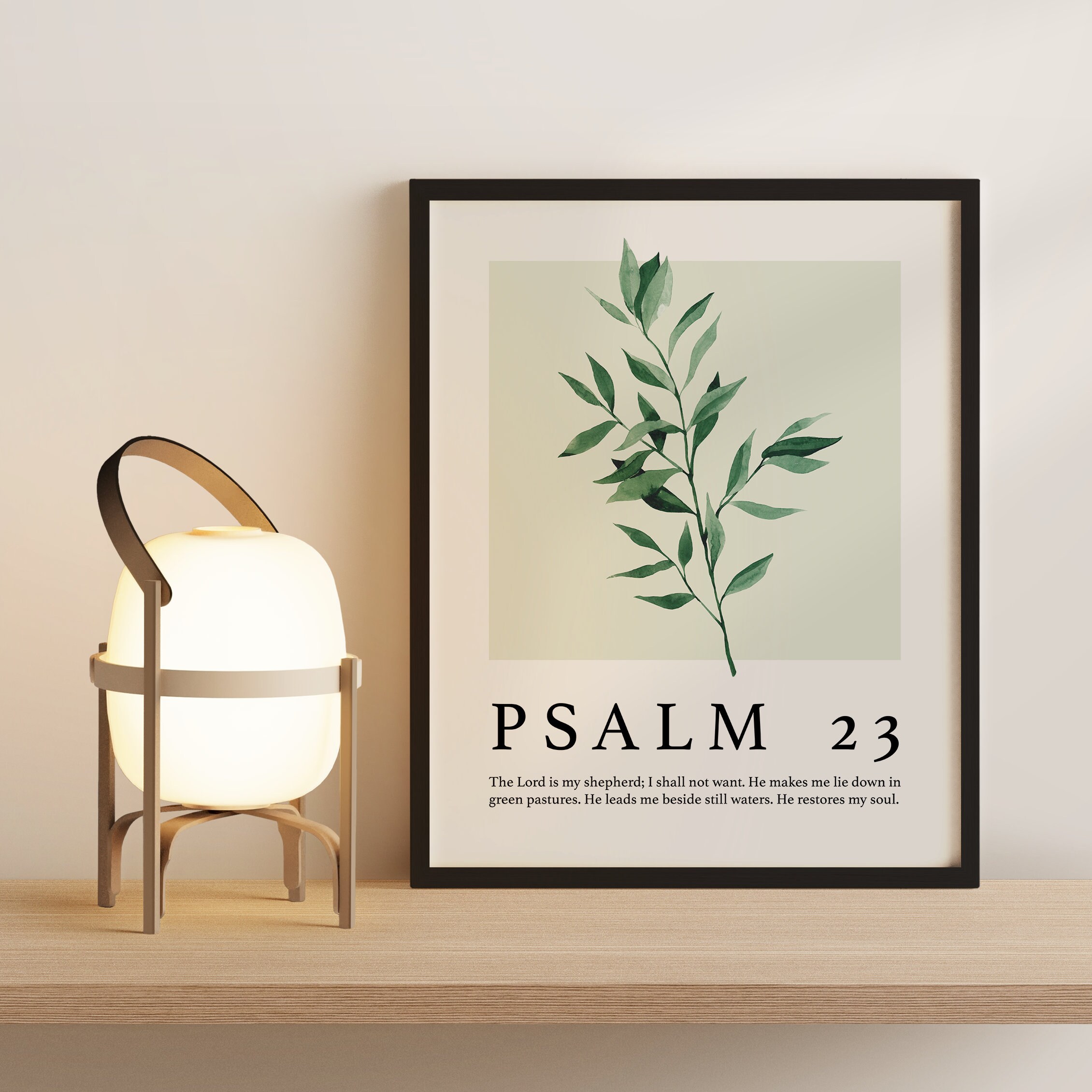 The Lord is My Shepherd, Psalm 23 Christian Wall Art, Italian Ruscus ...
