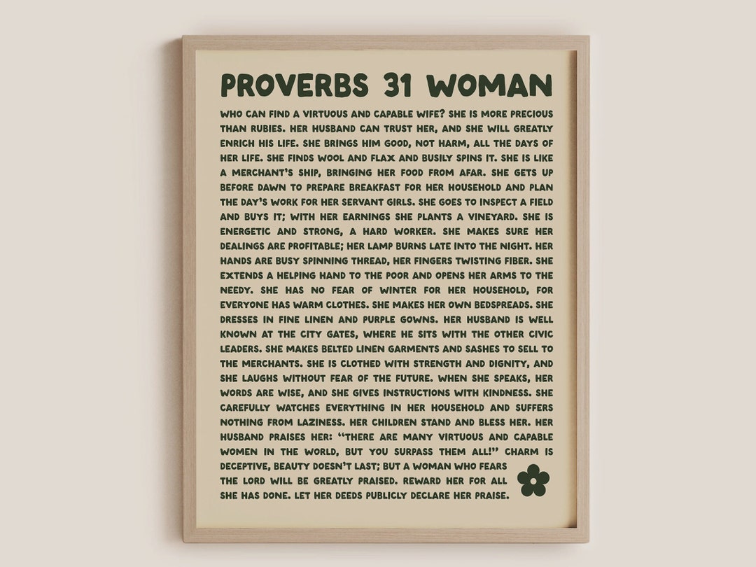 Gift for Christian Women - Proverbs 31 Bible Passage Print, Perfect for ...