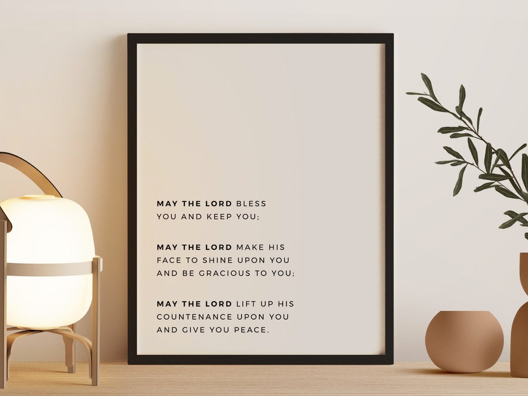 May the Lord Bless You and Keep You, Minimal Bible Poster - Aaron's ...