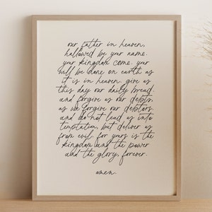 The Lord&#39;s Prayer Calligraphy Poster - Elegant Christian Gallery Wall Art, Ideal Gifts for Wife, Girlfriend, Mom, Sister (Physical Print)