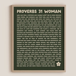 Geschenk für christliche Frauen - Sprüche 31 Bibelstelle Druck, Perfekt für Mutter, Frau, Freundin, Schwester - Christliche Wandkunst (Physisches Poster)