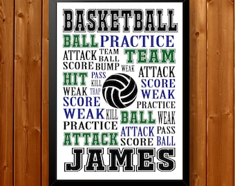 Personalised Basketball Coach Poster, Basketball Word Art, Basketball Coach Gifts, Basketball Team Gift, Basketball Word Art