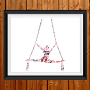 Personalised Aerial Silks Gift Print For Dancer -Aerialist Gift, Gift for Aerialist, Aerial Hoop Silks Gift, Aerialist Art Poster