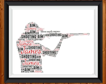 Personalised Shooting Word Art, Hunting Gift, Clay Pigeon Wall Art, Shooting Print, Hunting Birthday Gift, Father's Day Gift 23