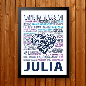 Cartaz personalizado de assistente administrativo, presente de assistente administrativo, presente para assistente administrativo, presente de assistente de escritório