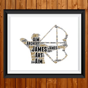 Personalised Men Archery Word Art, Archery Gift, Archery Wall Art, Men Archery Print, Archery Birthday Gift, Father&#39;s Day Gift 24