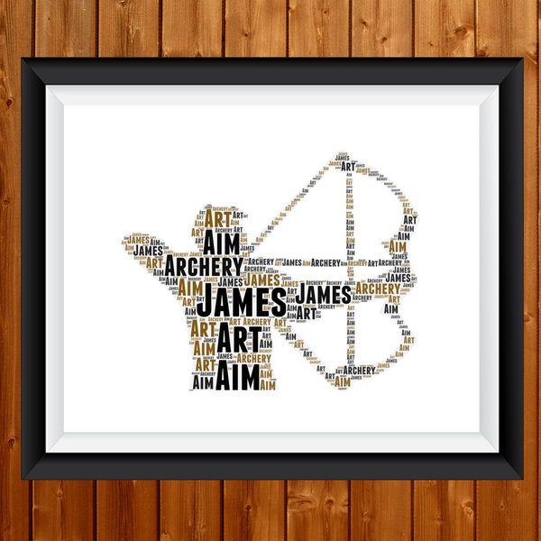 Personalised Men Archery Word Art, Archery Gift, Archery Wall Art, Men Archery Print, Archery Birthday Gift, Father's Day Gift 24