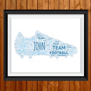 Personalised Word Art Gift Football Gift For Football Fan Gift Wall Art Wall Prints Wall Art Gift Prints  - For Him,brother, Dad, Boys, Men