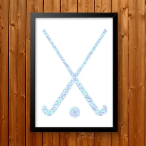 Personalised Field Hockey Hockey Print Sports For Player Gift Word Art Wall Room Decor Prints 44