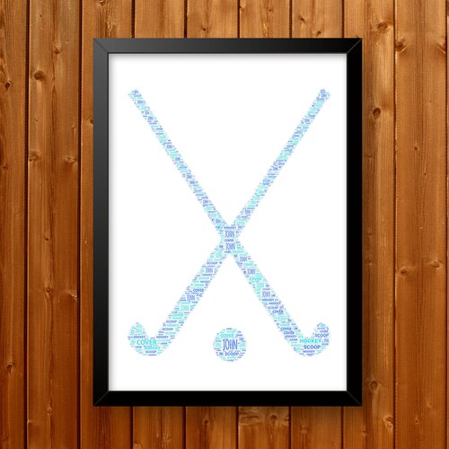 Personalised Field Hockey Hockey Print Sports For Player Gift Word Art Wall Room Decor Prints 44