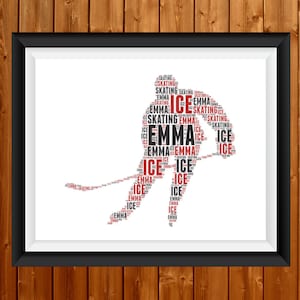 Personalised Ice Hockey  Hockey Print PRINTABLE Word Art Gift  Sports Gifts For Skating Wall Prints Wall Decor Download Print 89