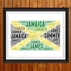 Personalised PRINTABLE Word Art Gift Jamaica Flag Gifts Oz Gifts Jamaican Gifts Wall Art Wall Prints Wall Art Digital Download 87