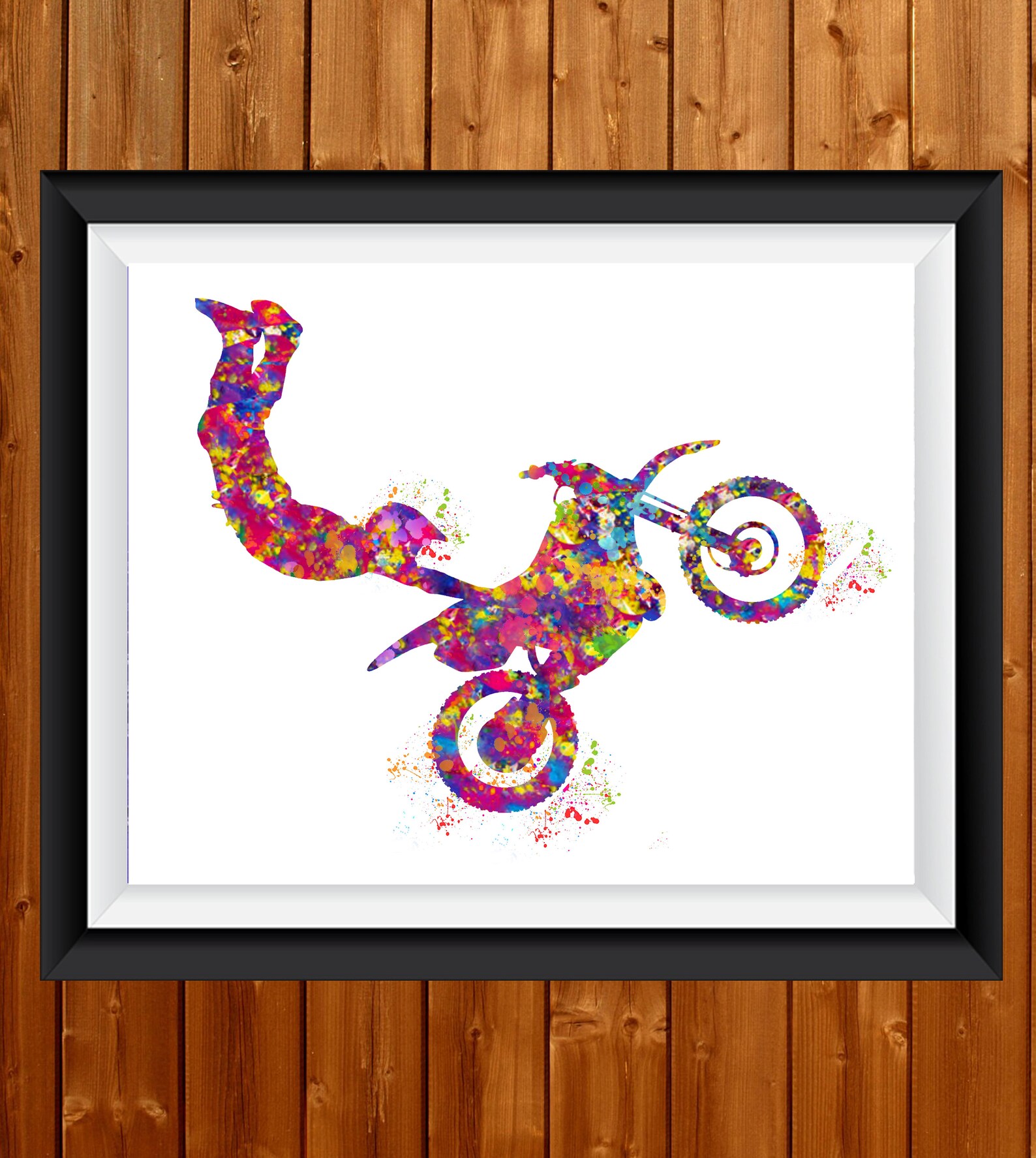 Bike Watercolor Print Dirt Bike Mountain Biker Poster BMX Etsy