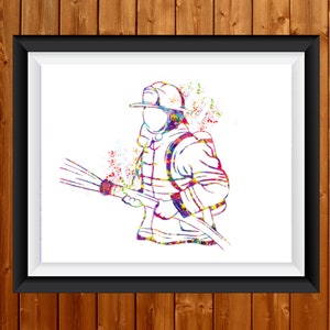 Fireman Firefighter Watercolor Print Firefighter Gift Fire Department Fire Soldier Wall Art Wall Decor Rescue Personalised Hero Gift- 104