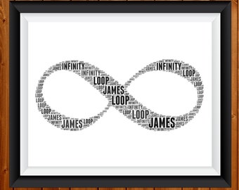 Personalised PRINTABLE Word Art Gifts Infinity Symbol Gifts Love Gift Wall Art Wall Prints Wall Art Digital Download Prints Together 76