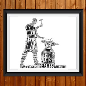 Personalised Farrier Gifts Word Art PRINTABLE Wall Print - Blacksmith Gifts Wall Decor Custom Print At Home Wall Art Print 32